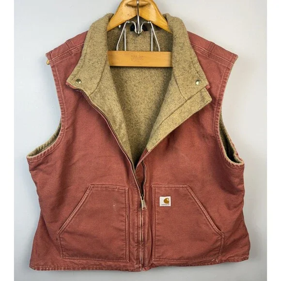 Carhartt Vintage Women’s WV001 VRS Sherpa Lined Vest Rose Size Large - Picture 4 of 10